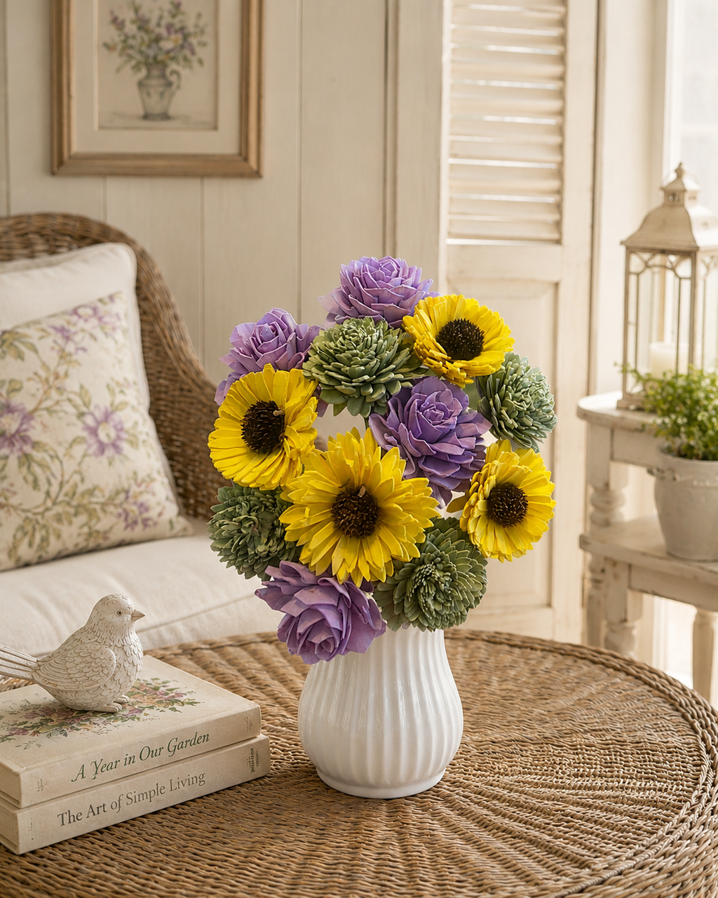 Sunshine & Wisteria Wood Flowers