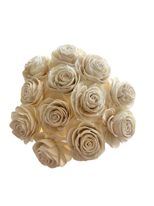 American Beauty White Roses Wood Flowers
