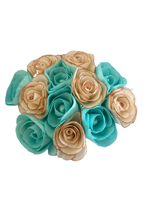 Aqua Elegance Rose Wood Flowers