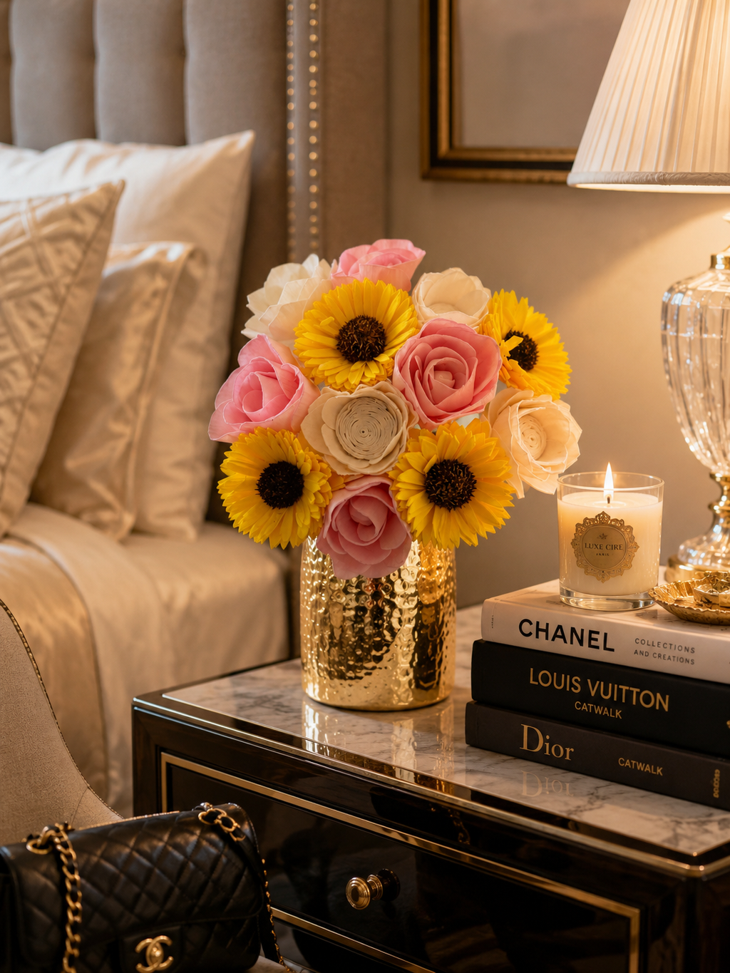 Sunshine and Blush Wood Flowers