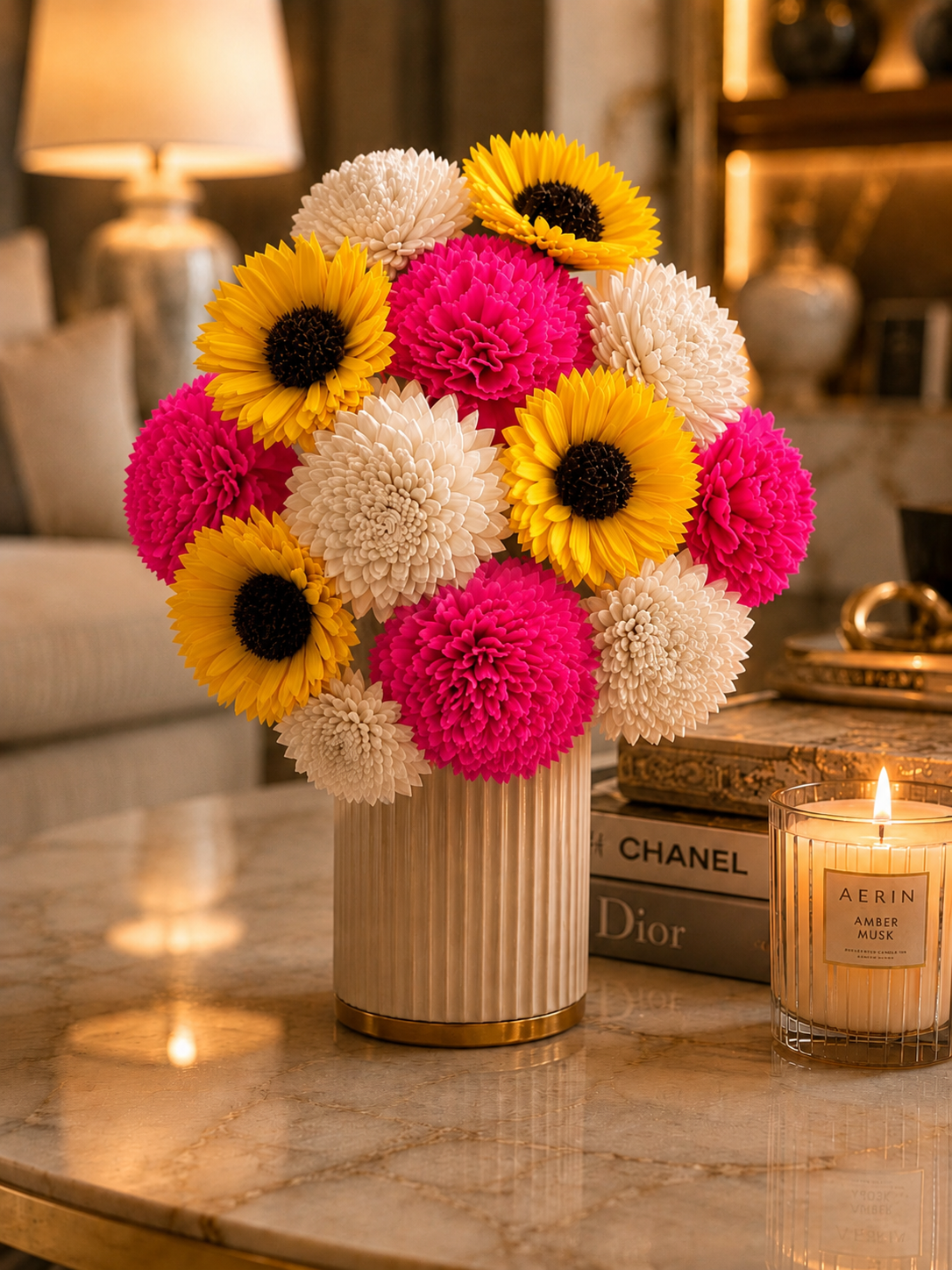 Sunshine & Sorbet Wood Flowers