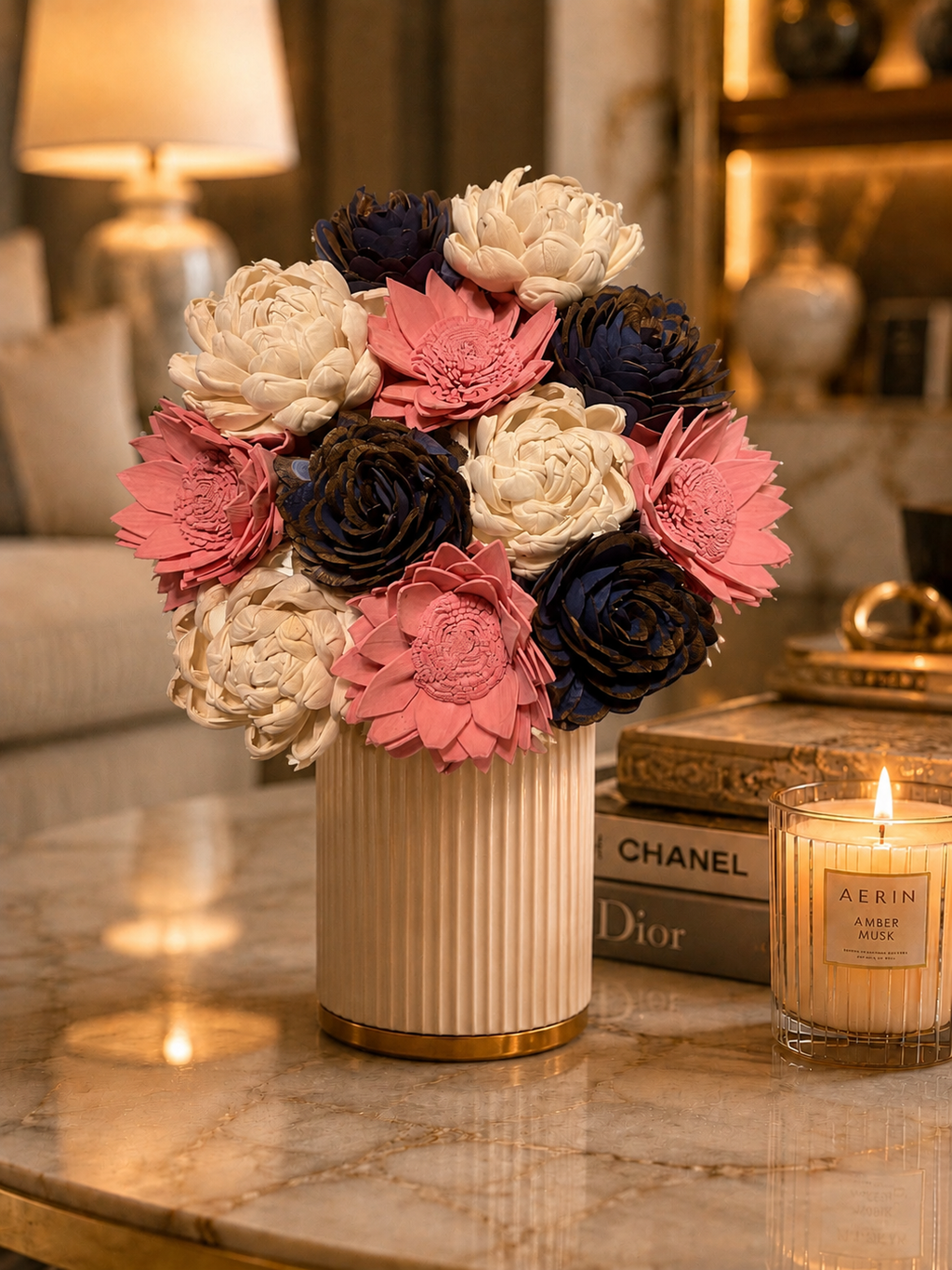 Midnight Romance Wood Flowers