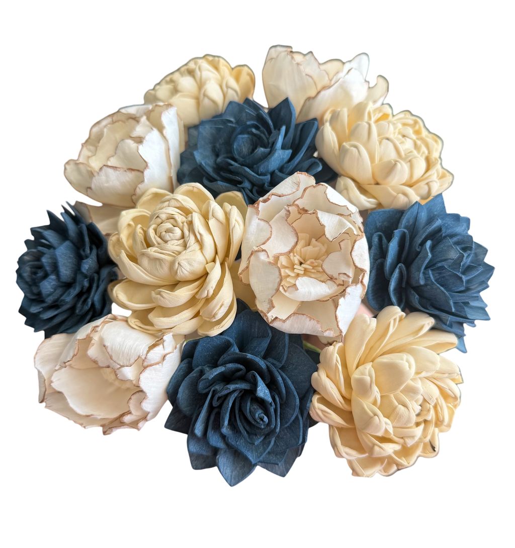 Midnight Elegance Wood Flowers