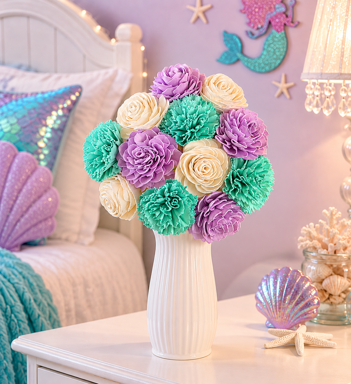 Mermaid Kiss Wood Flowers