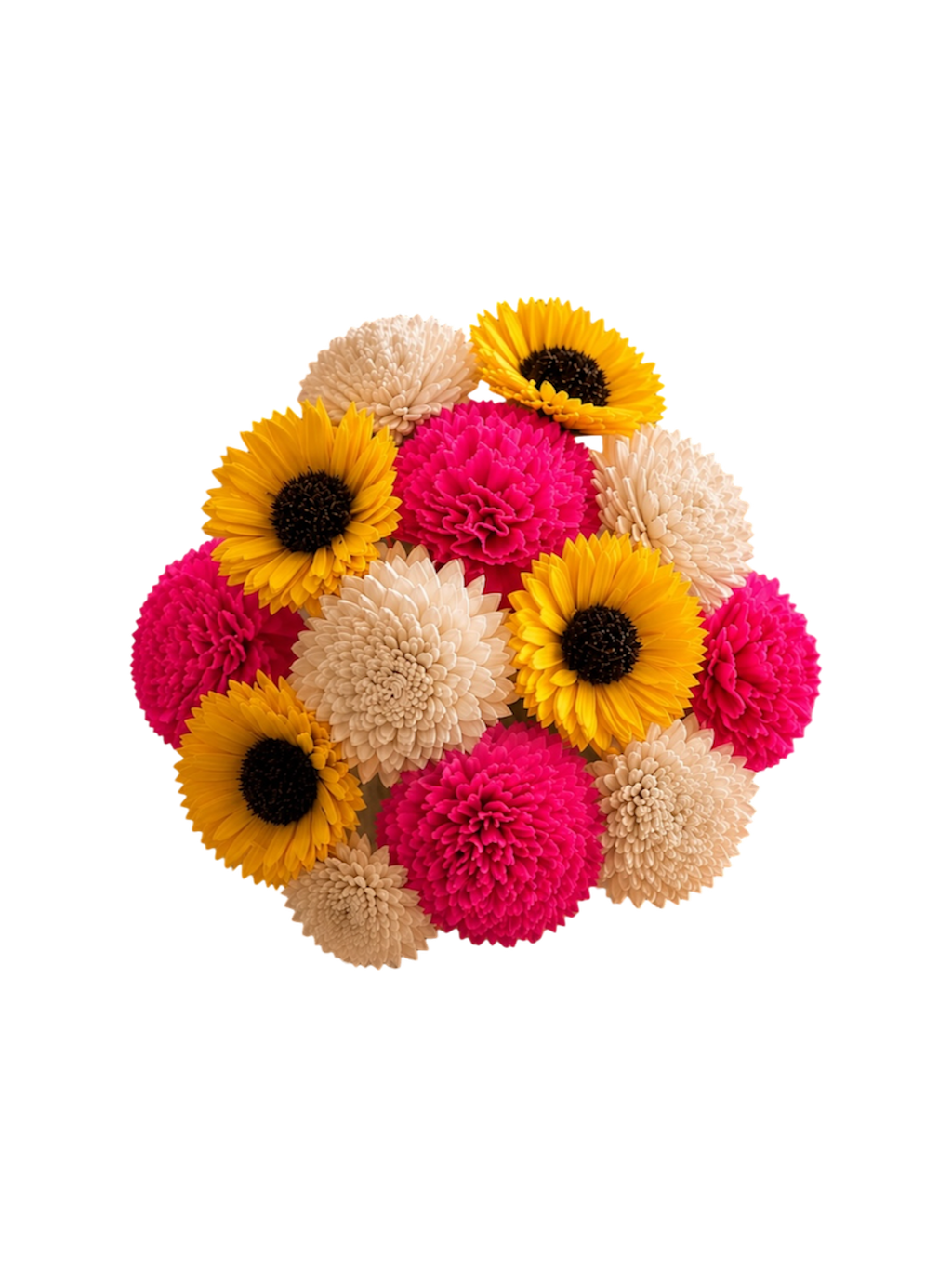 Sunshine & Sorbet Wood Flowers