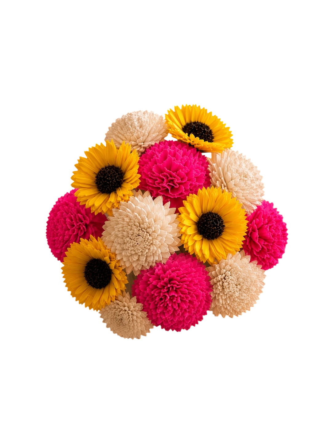 Sunshine & Sorbet Wood Flowers