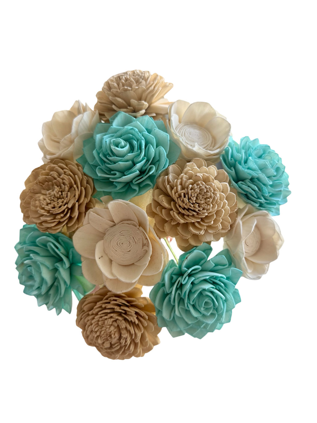 Sea Glass Serenity Wood Flowers