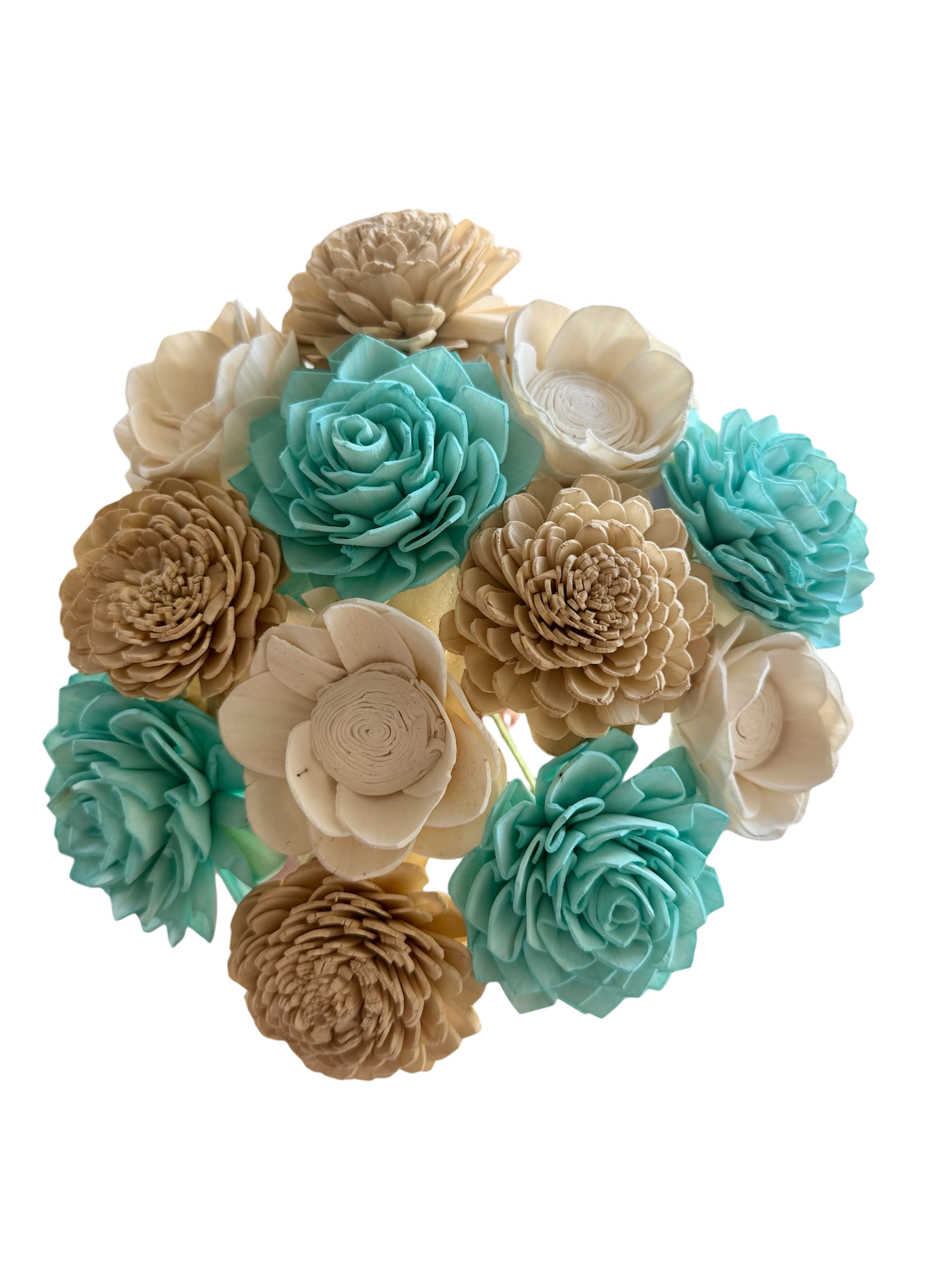 Sea Glass Serenity Wood Flowers