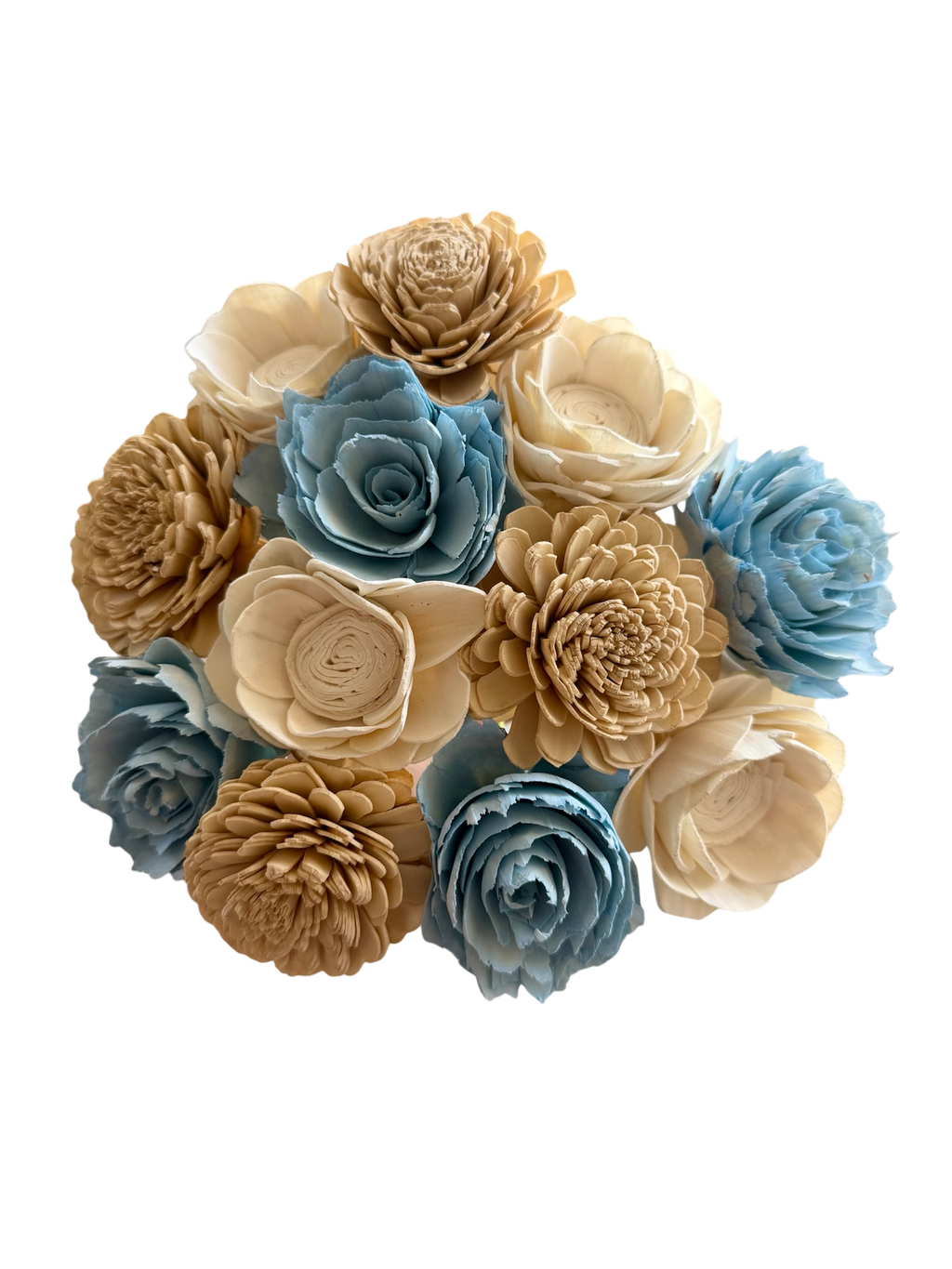 Blue Champagne Wood Flowers