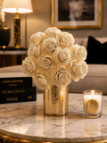 American Beauty White Roses Wood Flowers