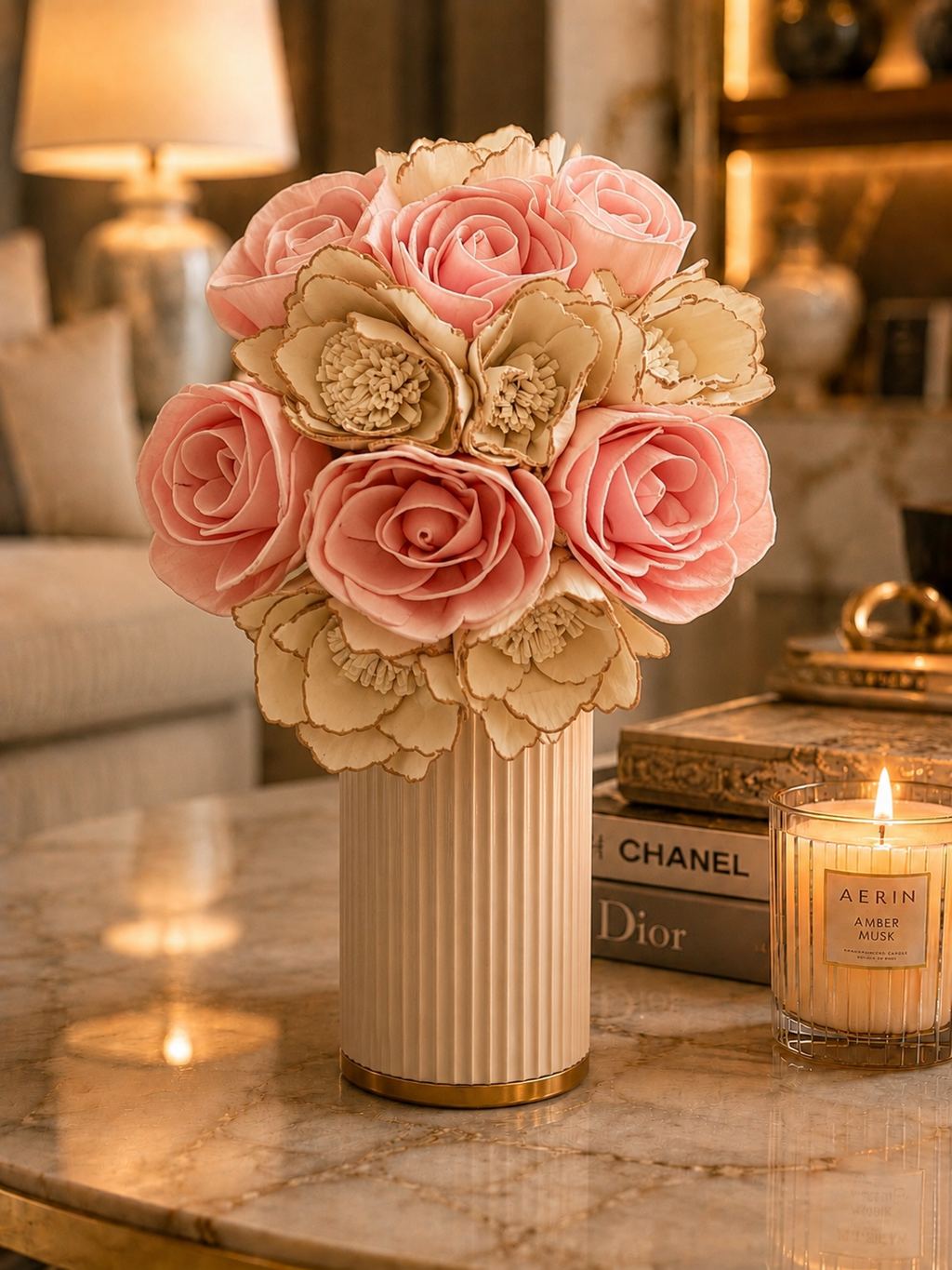 Blushing Beauty Wood Flowers