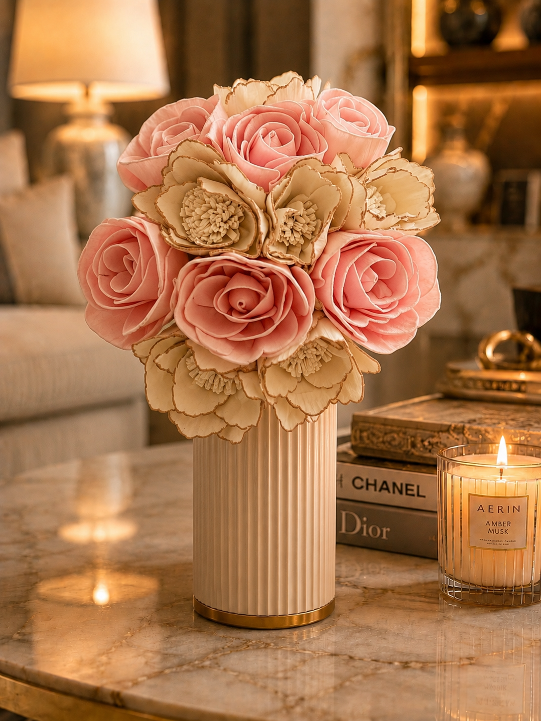 Blushing Beauty Wood Flowers