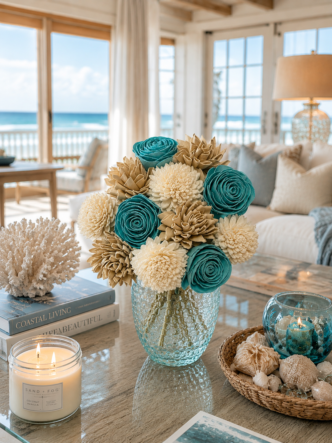 Coastal Serenity Wood Flowers